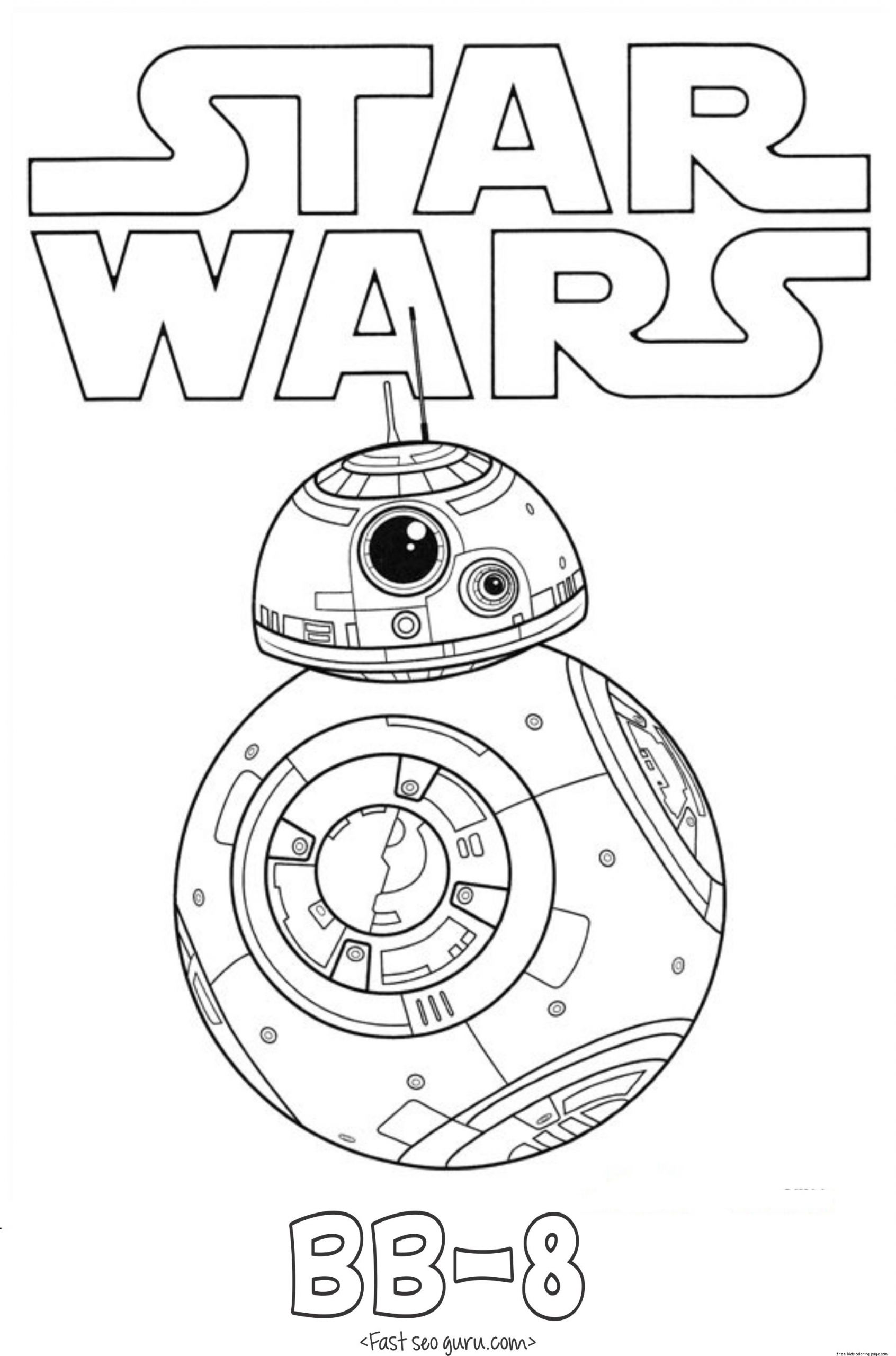Star Wars Coloring Pages For Kids
 Star Wars The Force Awakens BB 8 coloring pages Free