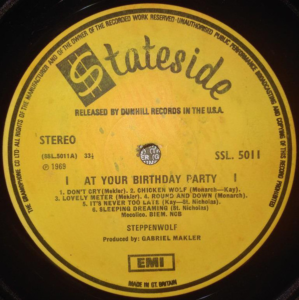 Steppenwolf At Your Birthday Party
 Steppenwolf At Your Birthday Party 1969 Vinyl