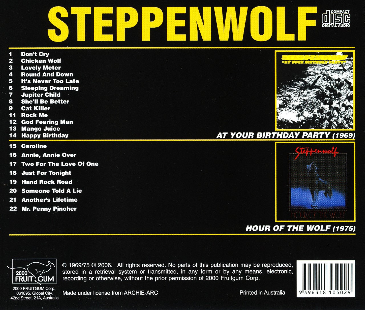 Steppenwolf At Your Birthday Party
 Steppenwolf Cd At Your Birthday Party Hour The Wolf