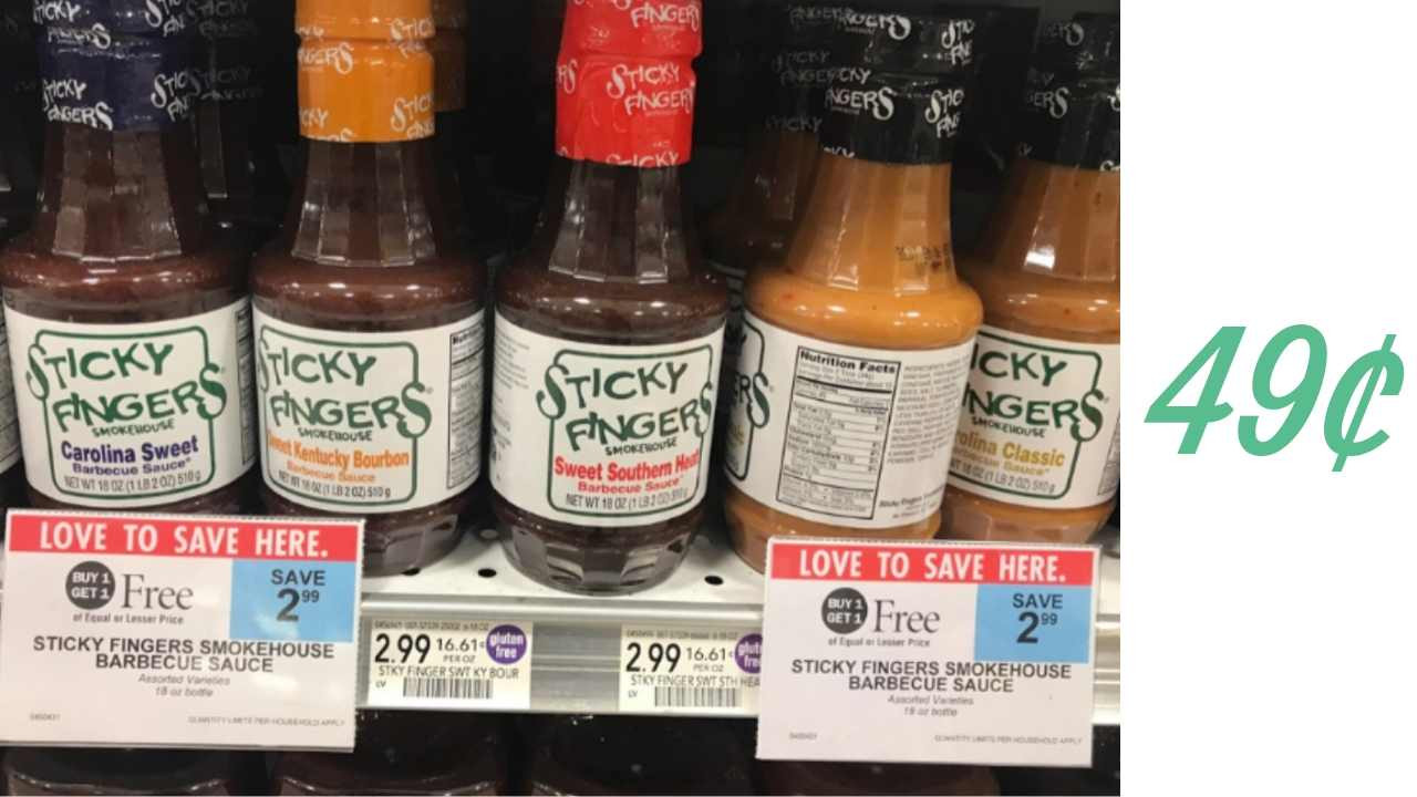 Sticky Fingers Bbq Sauce
 Sticky Fingers BBQ Sauce 49¢ at Publix Southern Savers