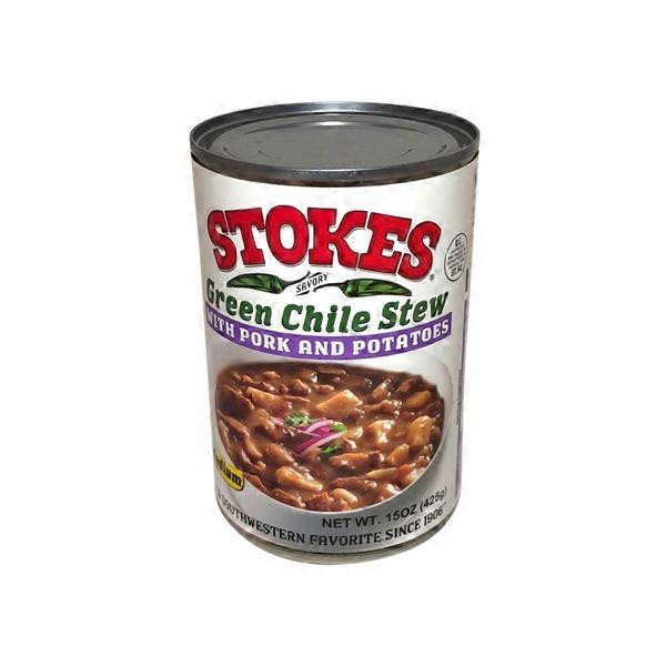 Stokes Green Chili With Pork
 Stokes Green Chile Stew With Pork 15 oz from Albertsons