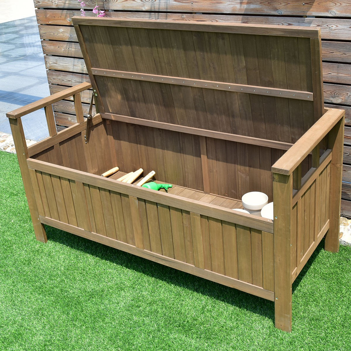 Storage Bench For Deck
 70 Gallon 2 in 1 Outdoor Garden Bench Storage Deck Box