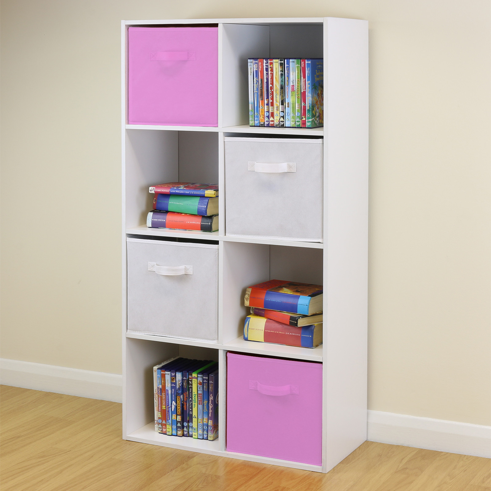 Storage Unit For Bedroom
 8 Cube Kids Pink & White Toy Games Storage Unit Girls Boys