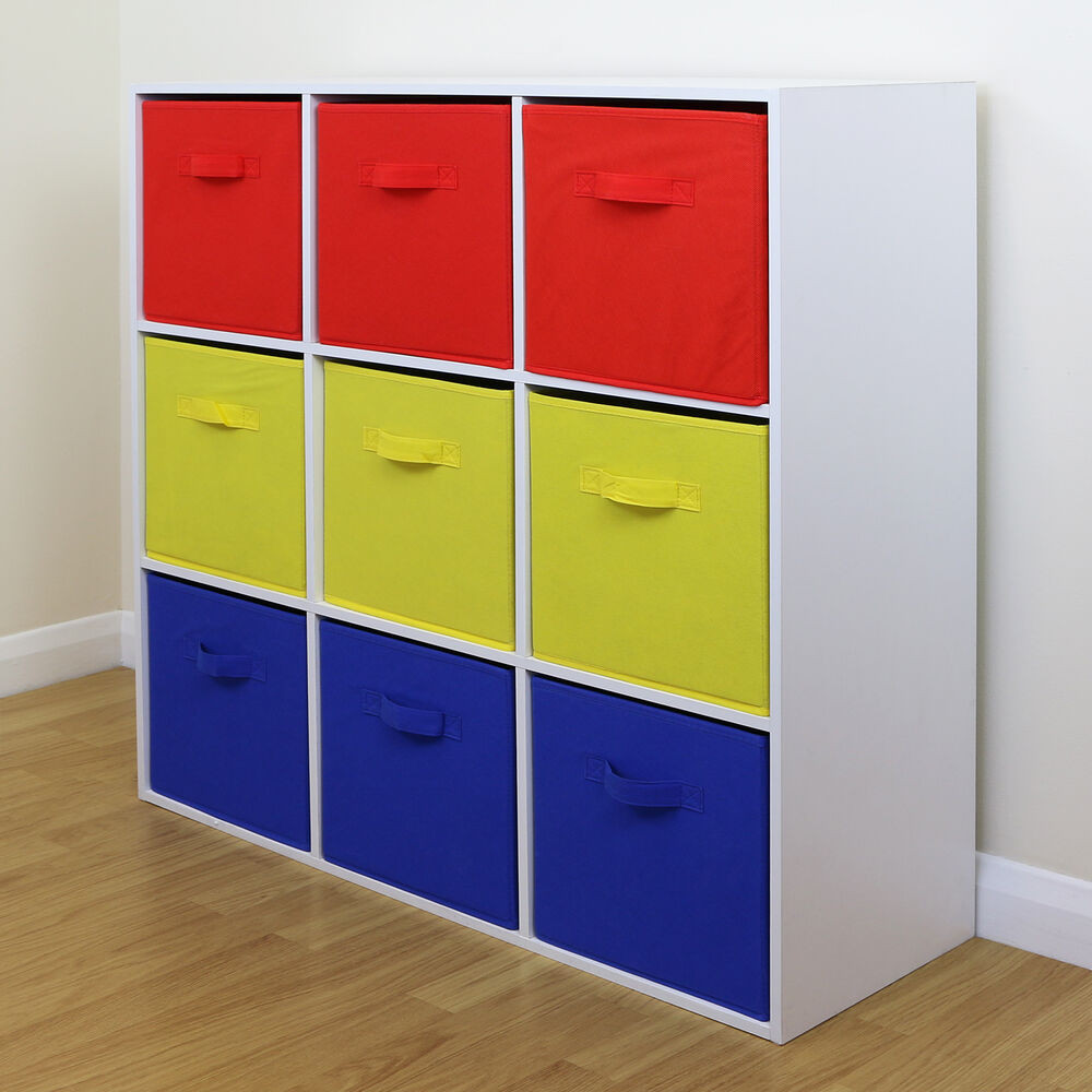 Storage Unit For Bedroom
 9 Cube Kids Red Yellow & Blue Toy Games Storage Unit Girls