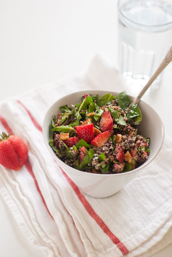 Strawberry Quinoa Salad
 Strawberry Quinoa and Chopped Spinach Salad Cookie and Kate