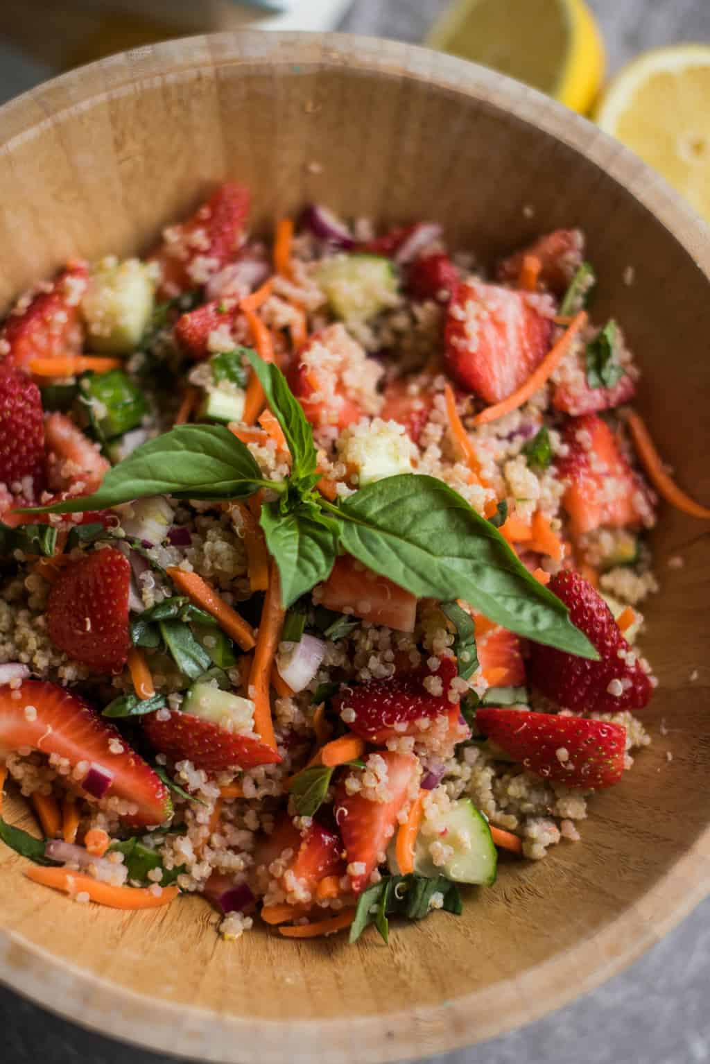Strawberry Quinoa Salad
 Strawberry Quinoa Salad with Fresh Basil Reluctant