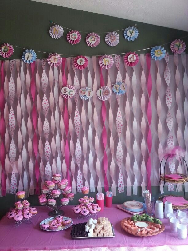 Streamer Decoration Ideas For Baby Shower
 Streamers wall backdrop decoration