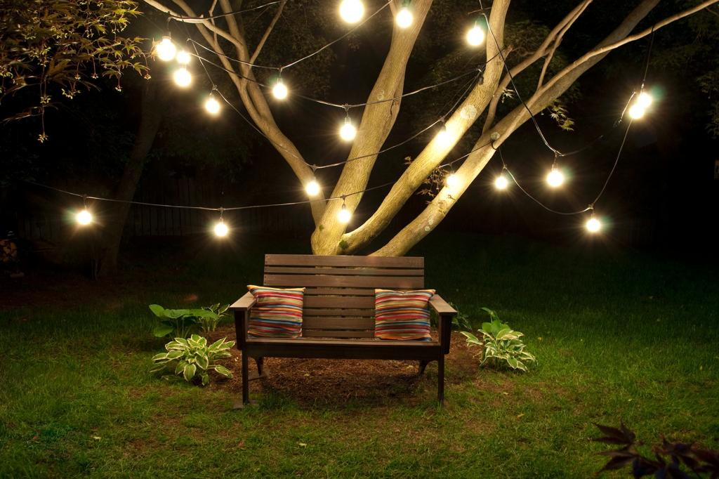 String Lights Backyard
 Bulbrite STRING15 E26 S14KT Outdoor String Light w