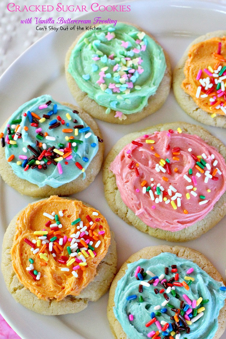 Sugar Cookies Buttercream Frosting
 Cracked Sugar Cookies with Vanilla Buttercream Frosting