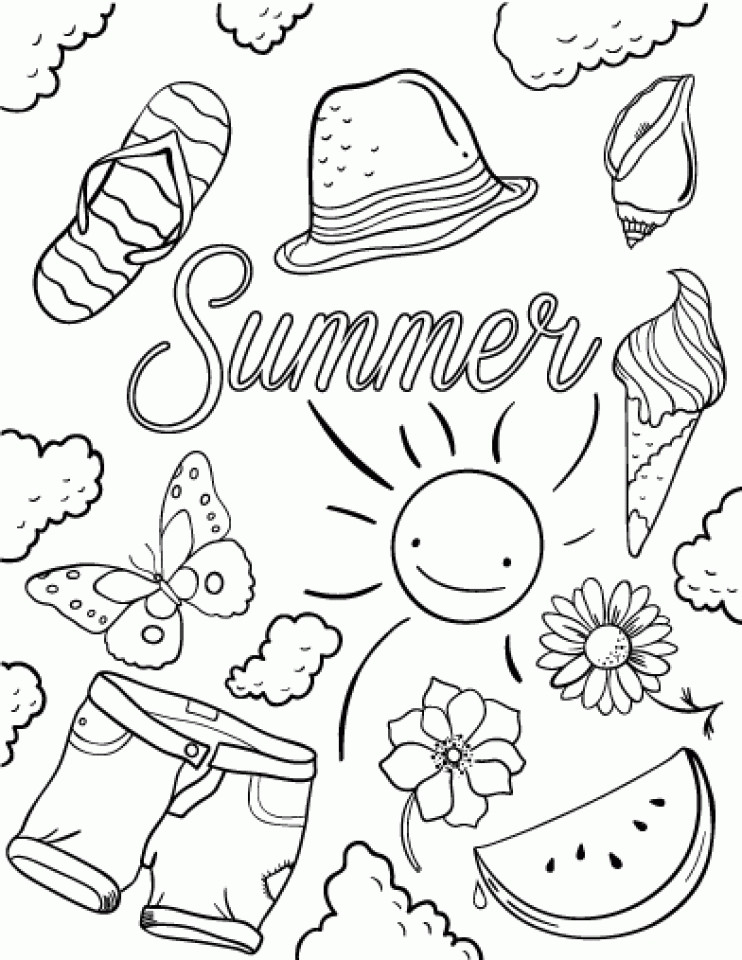 Summer Coloring Pages For Kids
 20 Free Printable Summer Coloring Pages