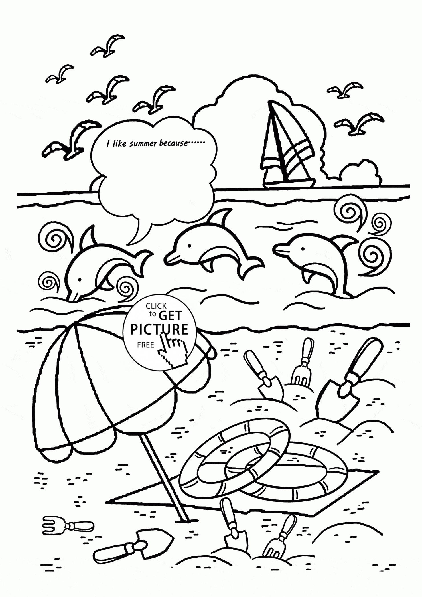 Summer Coloring Pages For Kids
 Free Preschool Summer Coloring Pages Coloring Home