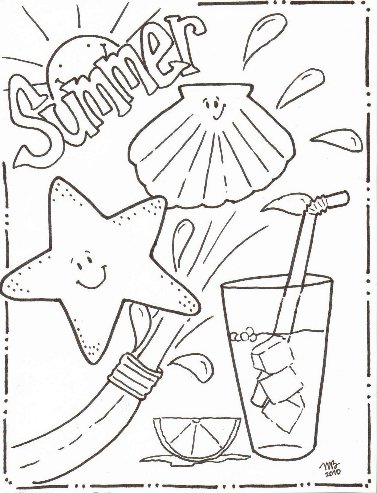 Summer Coloring Pages For Kids
 Michelle Kemper Brownlow Summer Coloring Pages Original