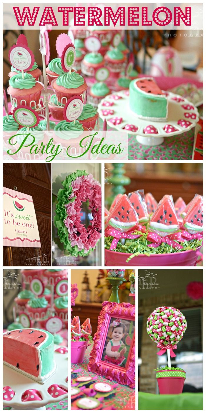 Summer Girl Birthday Party Ideas
 So many cute ideas at this watermelon 1st birthday for a
