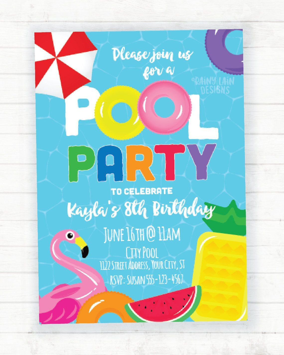Summer Party Invitation Ideas
 Pool Party Invitation Summer Birthday Party Invitation