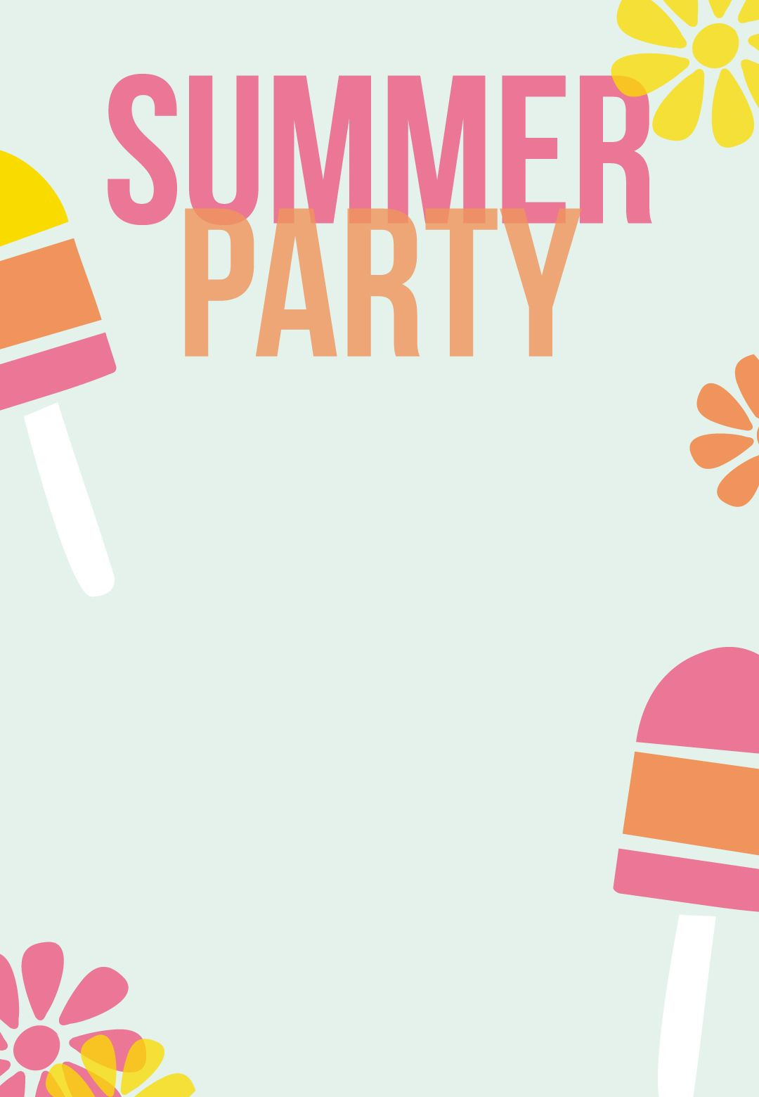 Summer Party Invitation Ideas
 Summer Party Invitation Free Printable Striped Popsicles