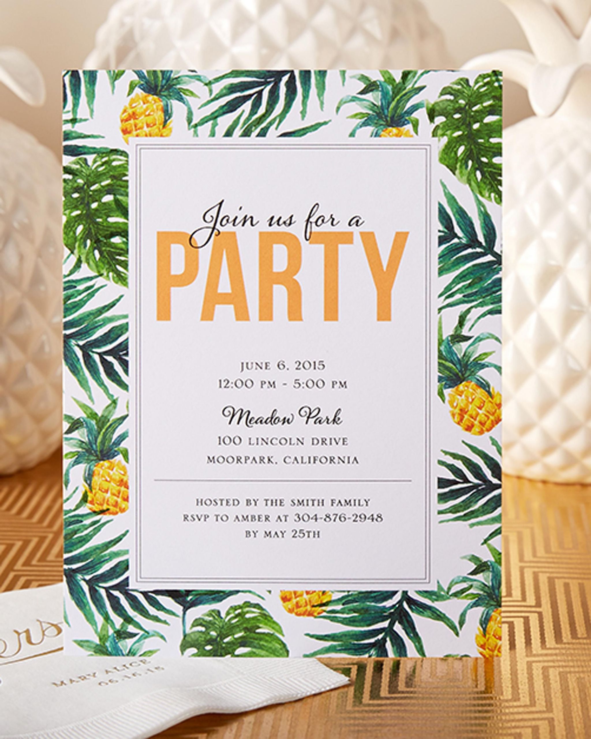 Summer Party Invitation Ideas
 Have your friends join you for a tropical party this
