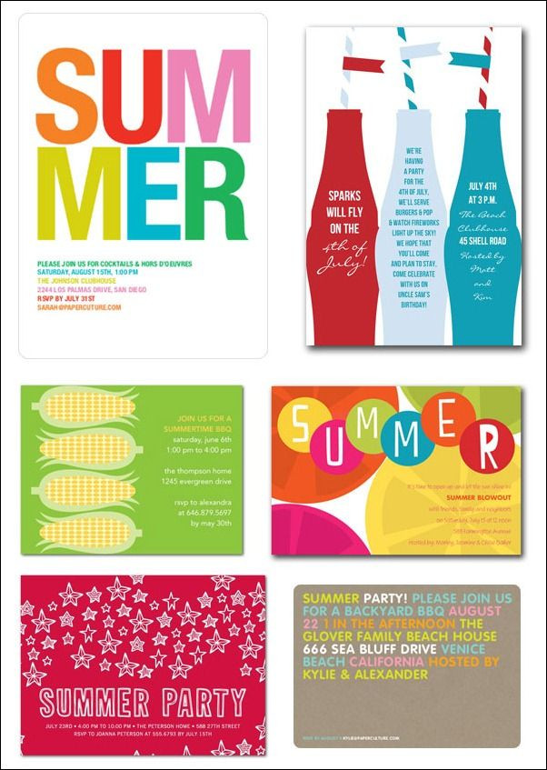 Summer Party Invitation Ideas
 summer party invitations