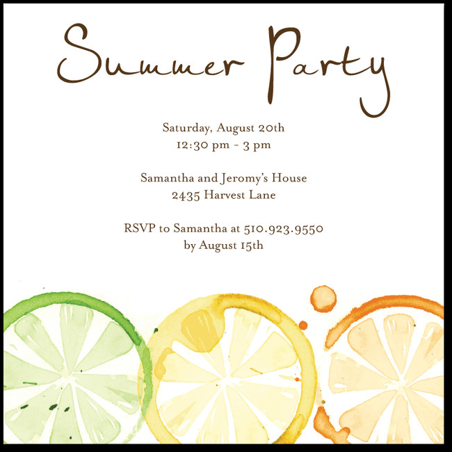 Summer Party Invitation Ideas
 Citrus Impression Chocolate