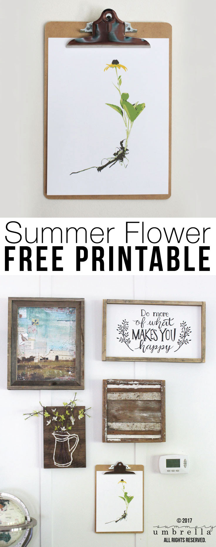 Summer Wall Decor
 Summer Flower FREE Printable Wall Decor The Summery Umbrella