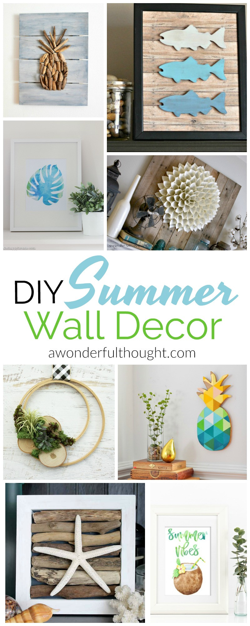 Summer Wall Decor
 DIY Summer Wall Decor awonderfulthought A Wonderful