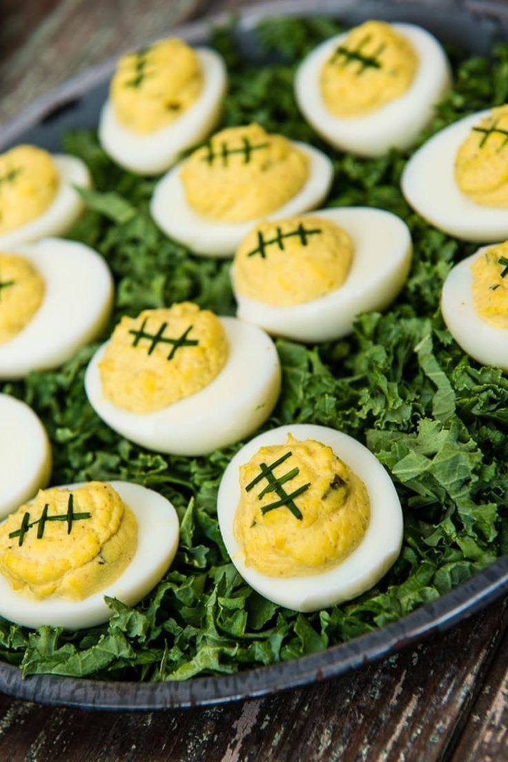 Super Bowl Deviled Eggs
 10 Super Bowl Snacks That Look Like Footballs