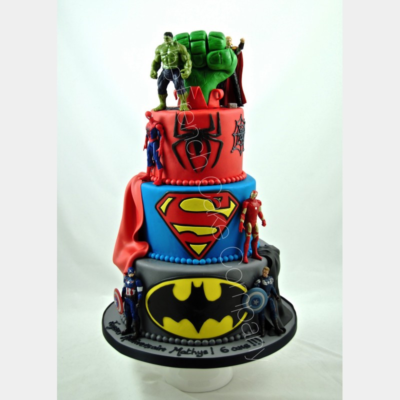 Superhero Birthday Cakes
 Tiered superhero birthday cake