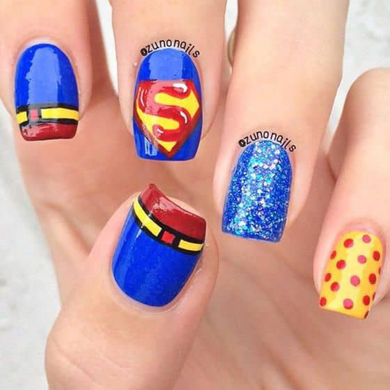 Superman Nail Art
 20 Marvel & Superhero Nail Art To Indulge in Fantasy