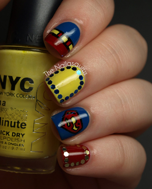 Superman Nail Art
 Superheroes Challenge DC Hero Superman