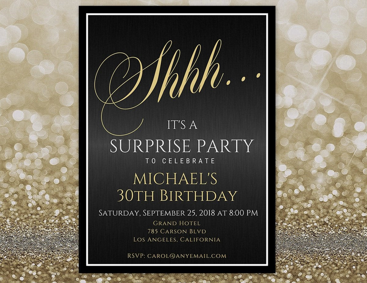 Surprise 30th Birthday Invitations
 ANY AGE Surprise 30th Birthday Invitation For Him Surprise