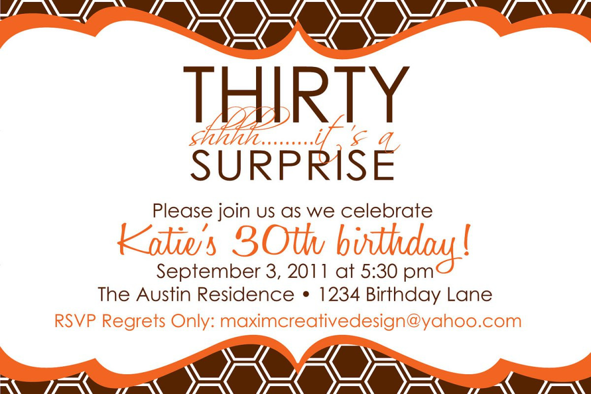 Surprise 30th Birthday Invitations
 Printable Surprise 30th Birthday Invitations