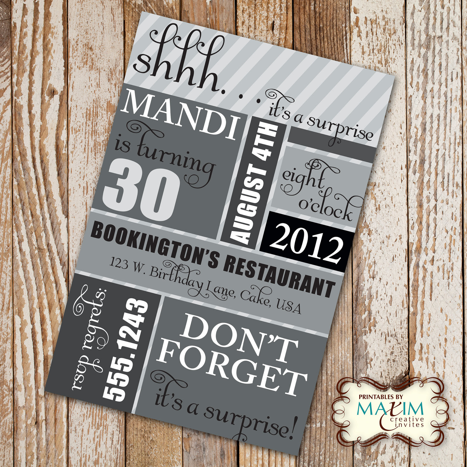 Surprise 30th Birthday Party Invitations
 Surprise 30th Birthday Party Invitations