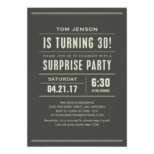 Surprise 30th Birthday Party Invitations
 Surprise 30th Birthday Invitations