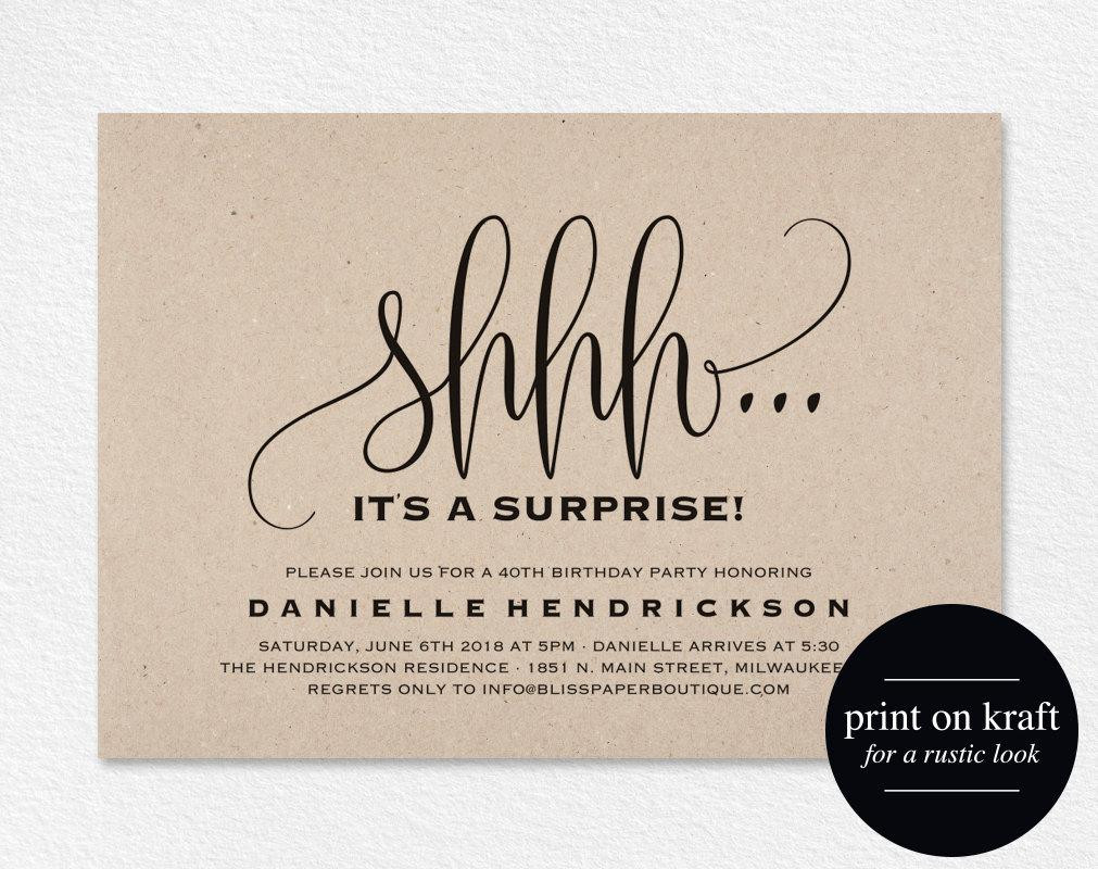 Surprise 50th Birthday Party Invitations
 Surprise Birthday Invitation Surprise Party Invitation