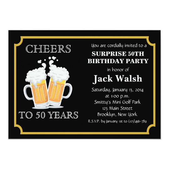 Surprise 50th Birthday Party Invitations
 Cheers Surprise 50th Birthday Party Invitations