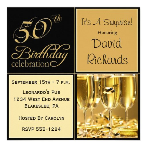 Surprise 50th Birthday Party Invitations
 Surprise 50th Birthday Party Invitations 5 25" Square