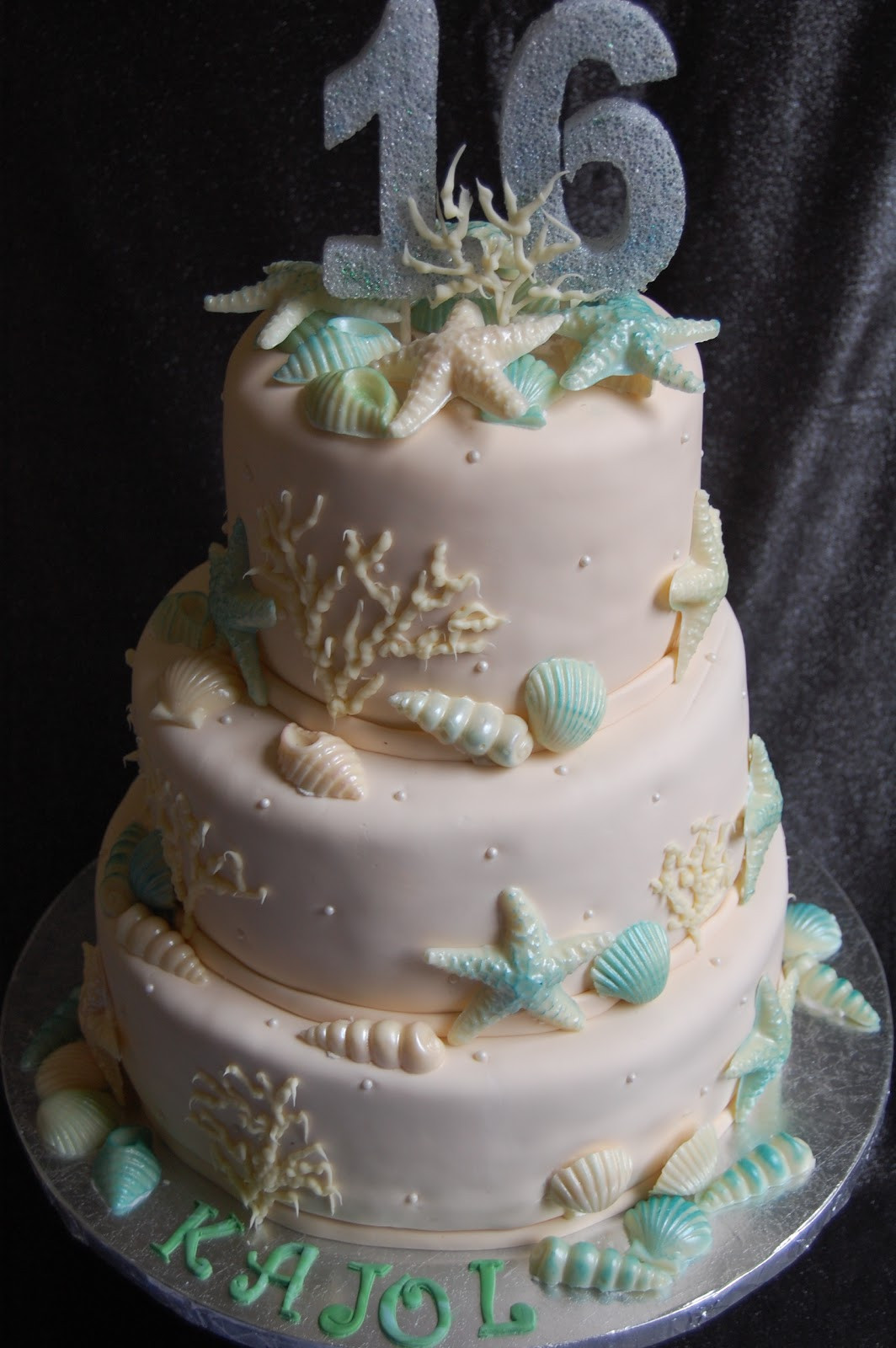 Sweet 16 Birthday Cakes
 CUSTOMISED CAKES BY JEN Sweet 16 Seashell Cake