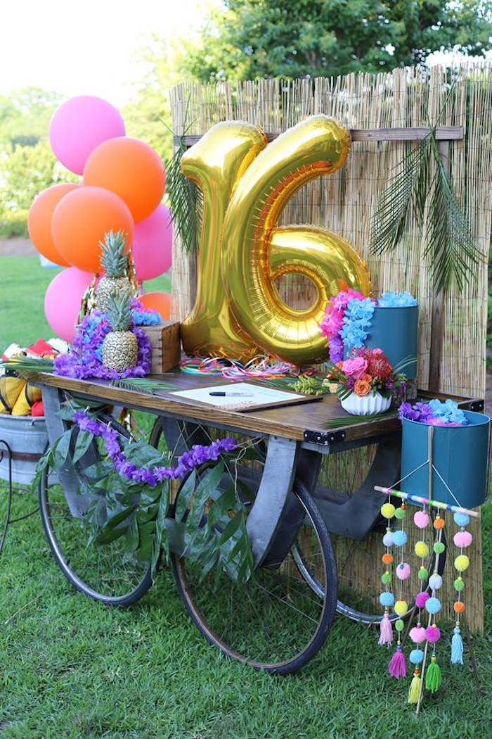 Sweet 16 Birthday Party Decorations
 Kara s Party Ideas Sweet 16 Luau