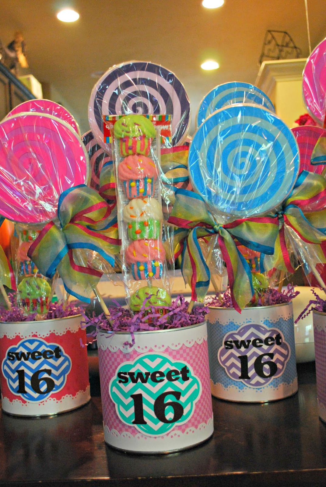 Sweet 16 Birthday Party Decorations
 Up Tippy Toes Sweet 16 Candy Centerpieces