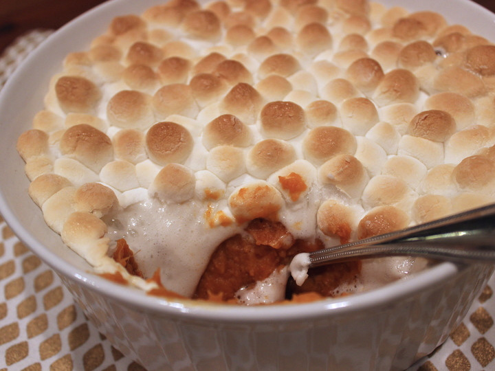 Sweet Potato And Marshmallow
 Best ever Thanksgiving sweet potatoes with marshmallows
