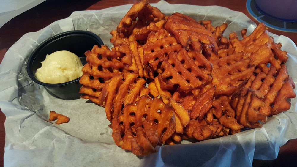 Sweet Potato Waffle Fries
 Sweet potato waffle fries Yelp