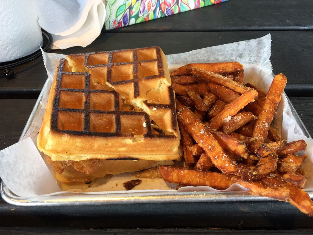 Sweet Potato Waffle Fries
 Chicken Waffle Grilled Cheese with Sweet Potato Fries Yelp