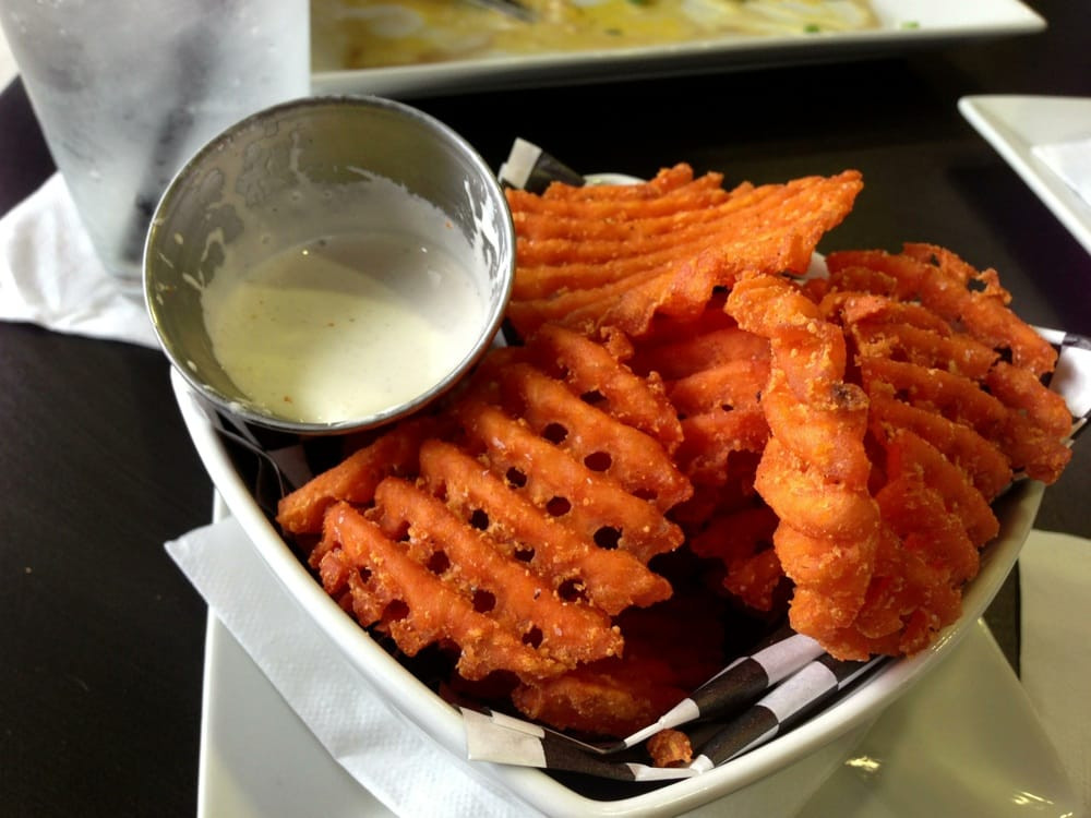 Sweet Potato Waffle Fries
 Sweet potato waffle fries with a Cajun jerk marshmallow