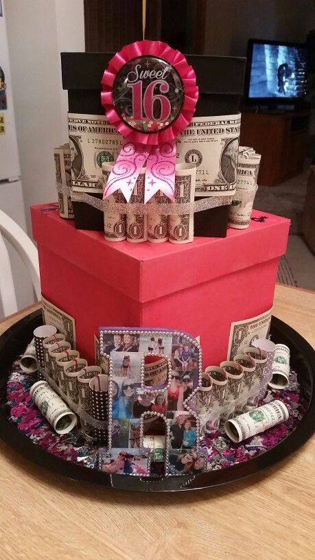 Sweet Sixteen Birthday Gift Ideas
 The money cake I made for my sisters sweet sixteen