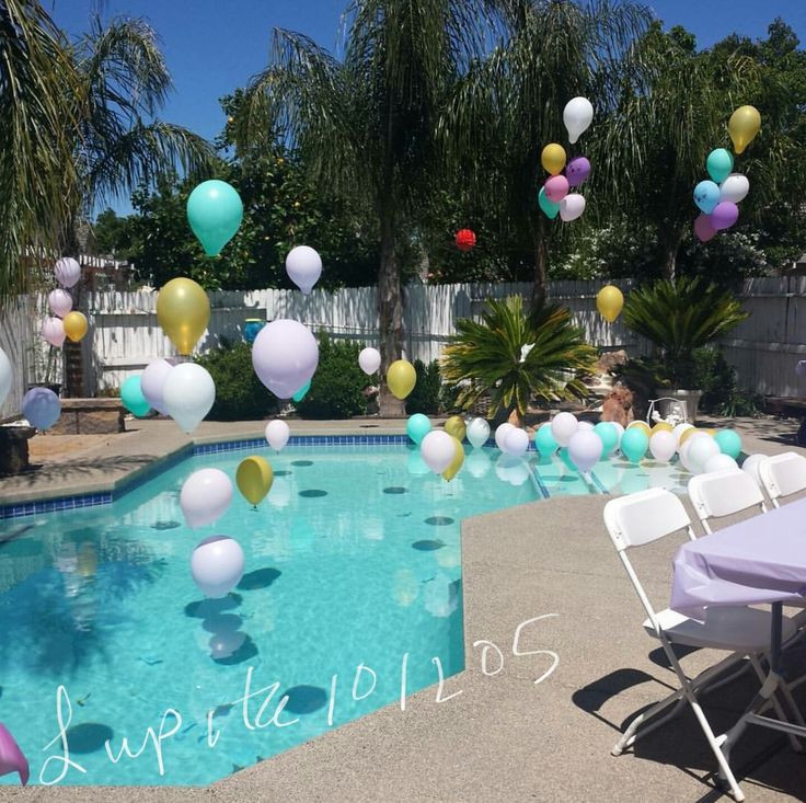 Sweet Sixteen Pool Party Ideas
 Pool party balloons sweet 16