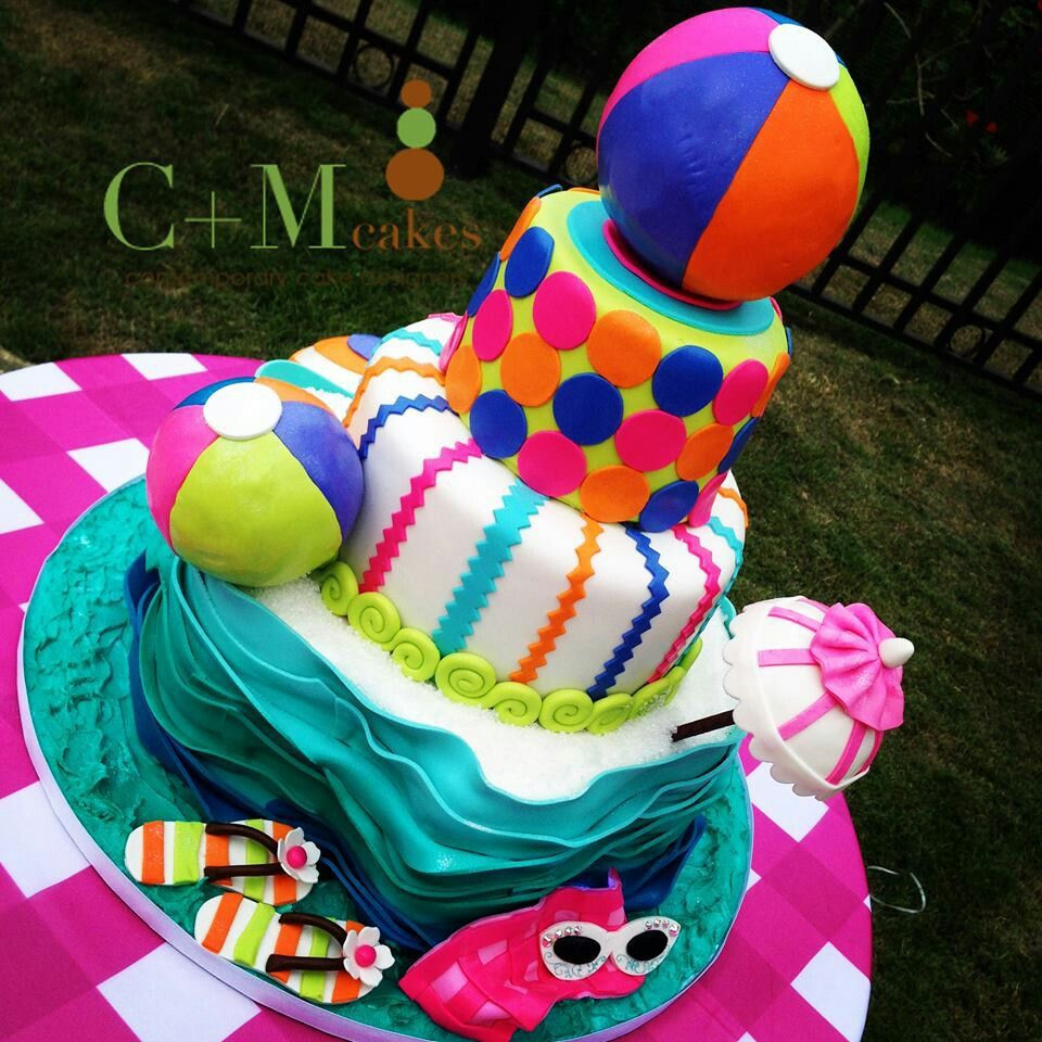 Sweet Sixteen Pool Party Ideas
 Pool party theme cake Parties Ideas Pinterest