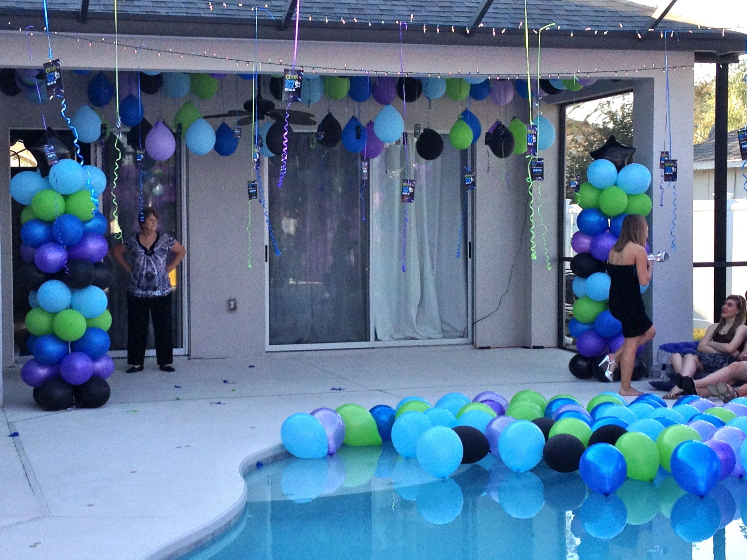 Sweet Sixteen Pool Party Ideas
 "Club e Six" dance floor No 1 decorations