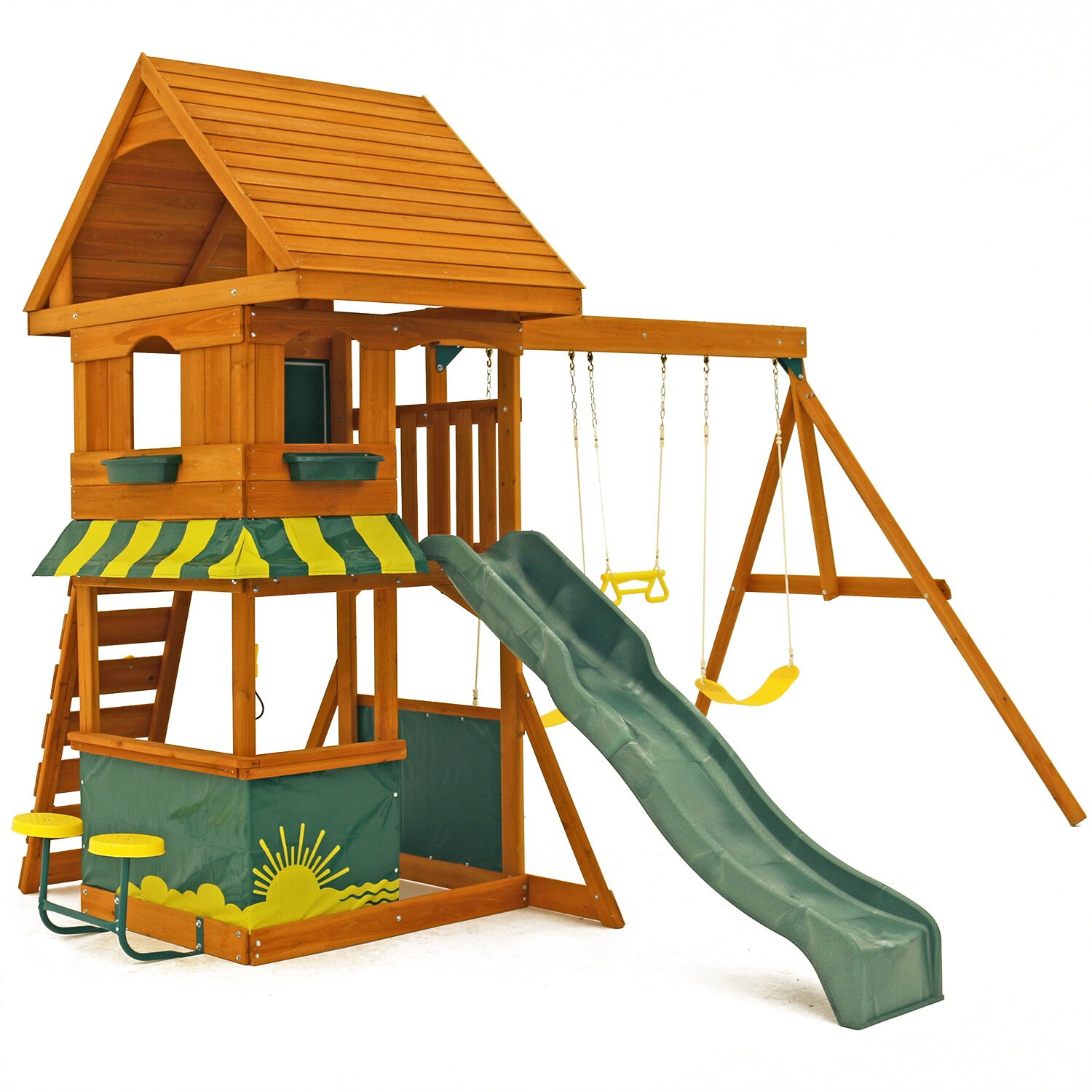 Swing Set For Backyard
 Big Backyard Magnolia Wooden Swing Set & Reviews