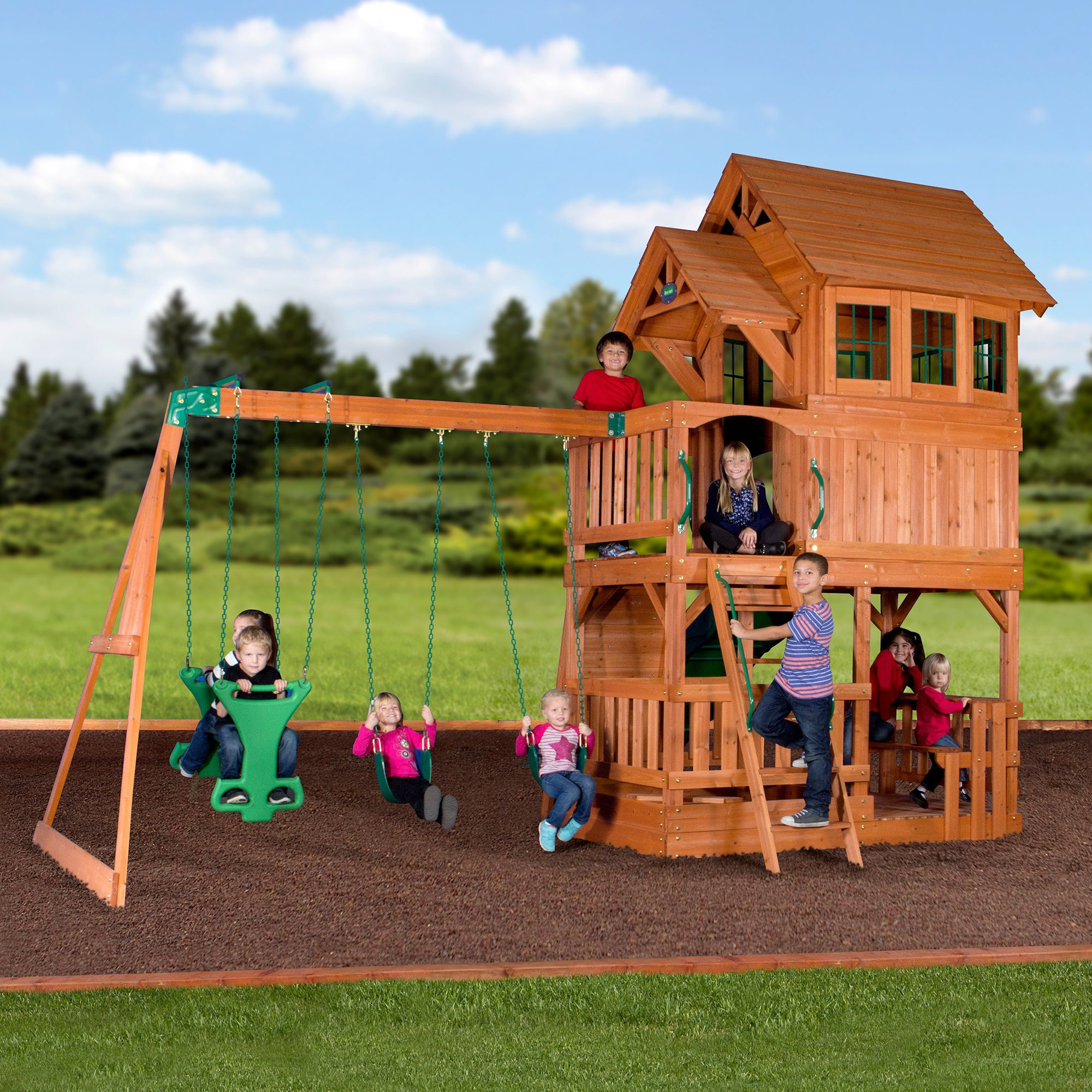 Swing Set For Backyard
 Liberty II Wooden Swing Set Playsets