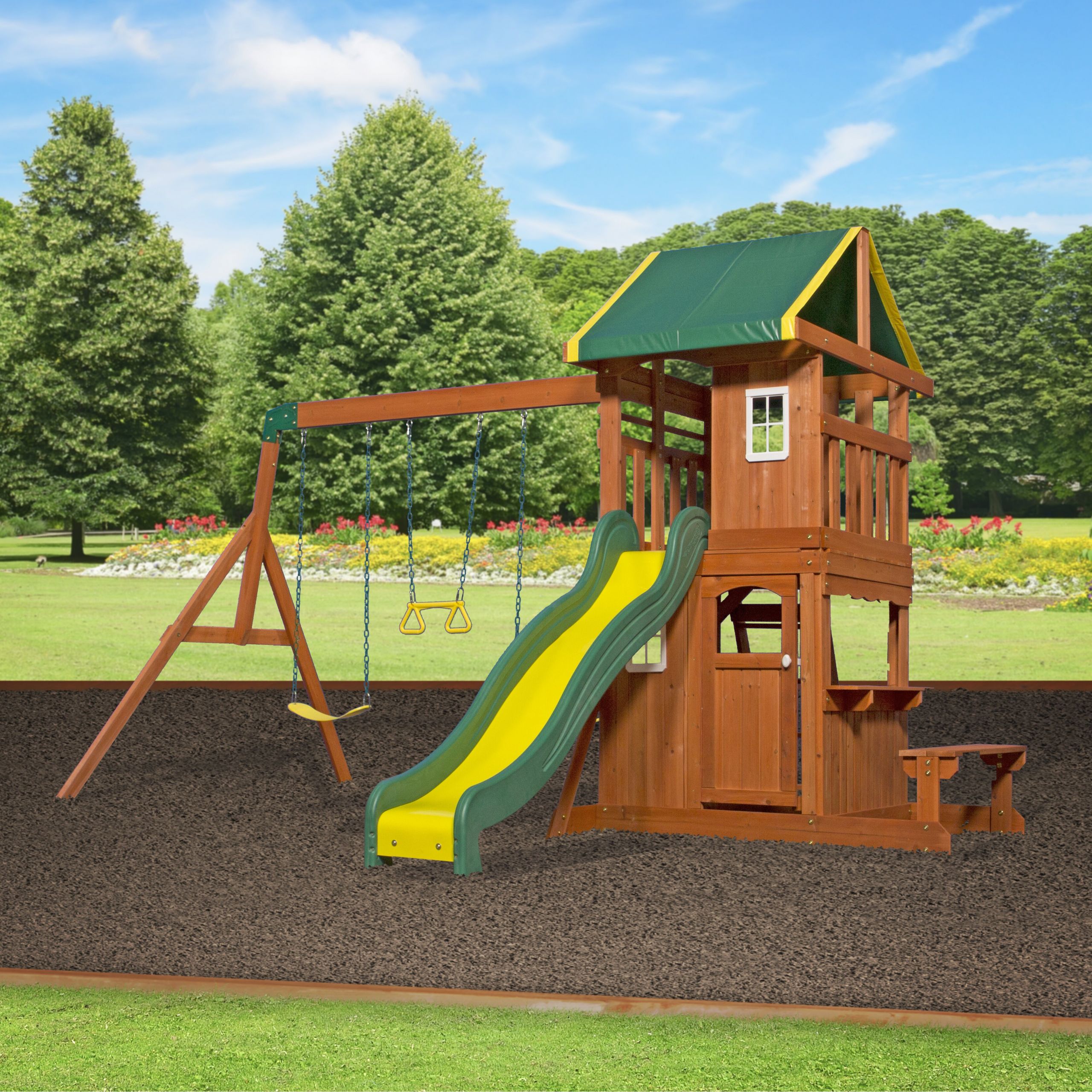 Swing Set For Backyard
 Backyard Discovery Oakmont All Cedar Swing Set & Reviews