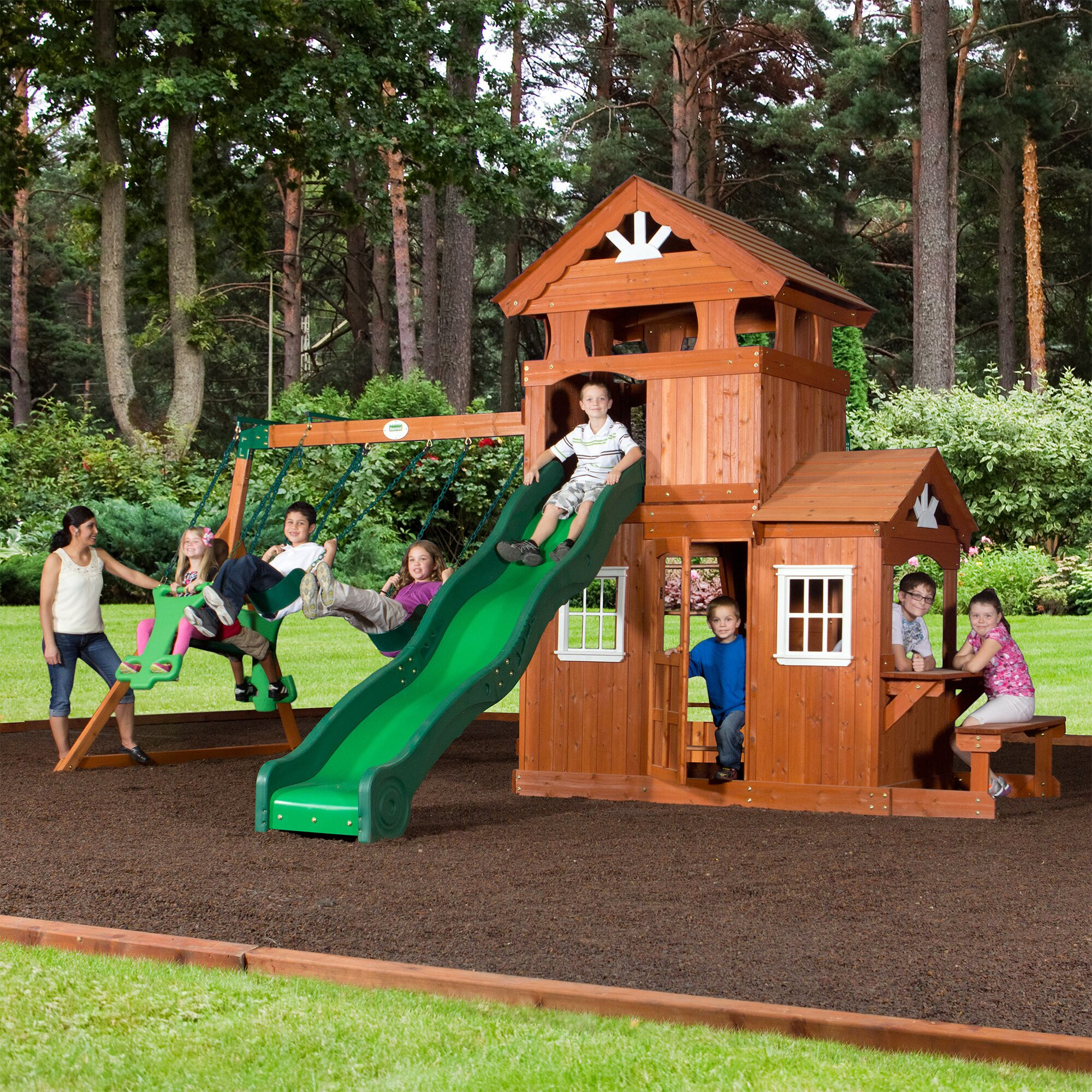 Swing Set For Backyard
 Backyard Discovery Shenandoah All Cedar Swing Set